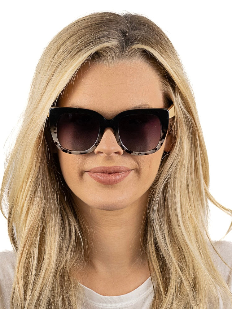 Riviera Black Ivory Tortoise | Black Gradient Lens | White Maple Arms