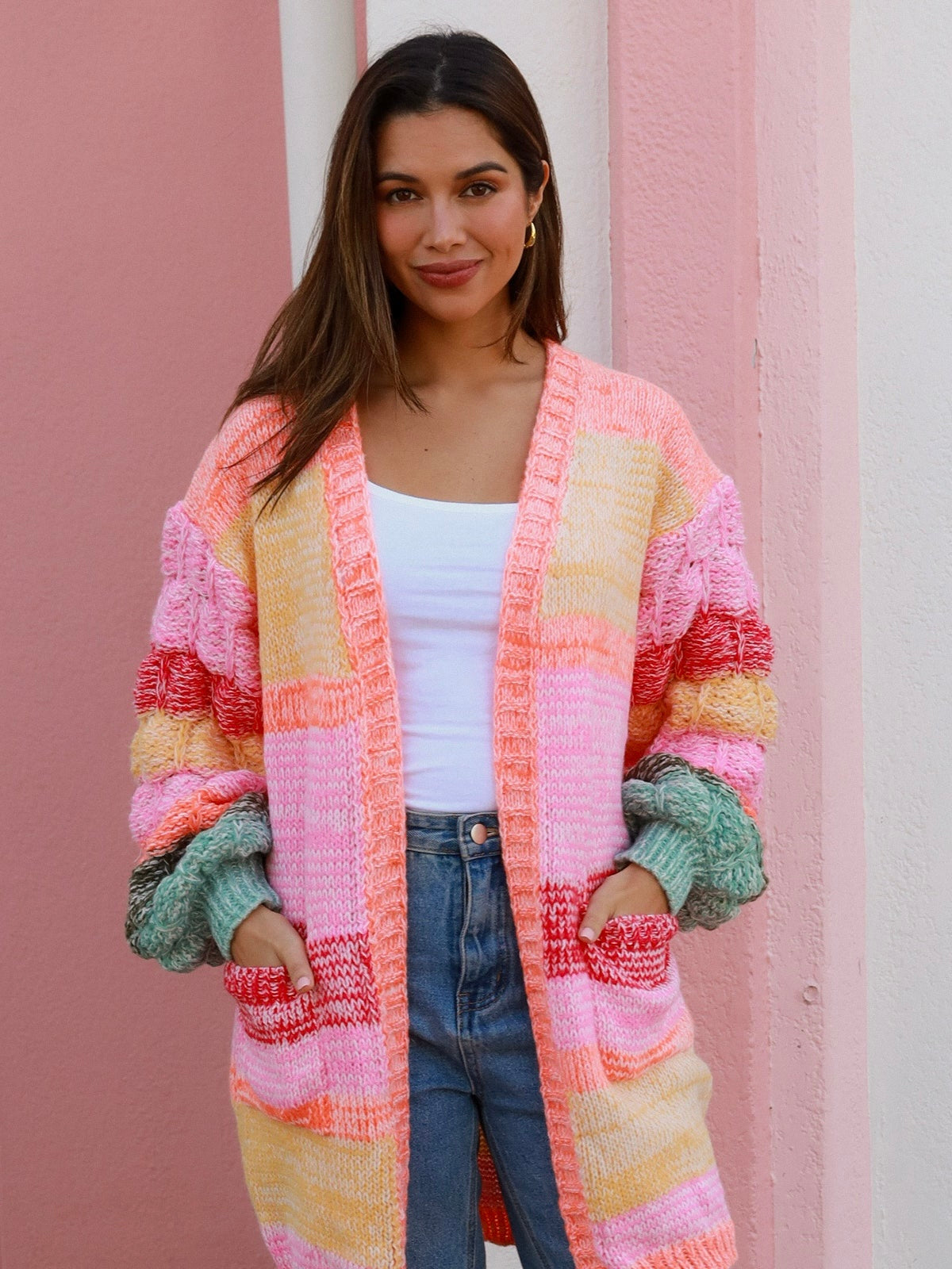 Carla Knit Cardi - Peach