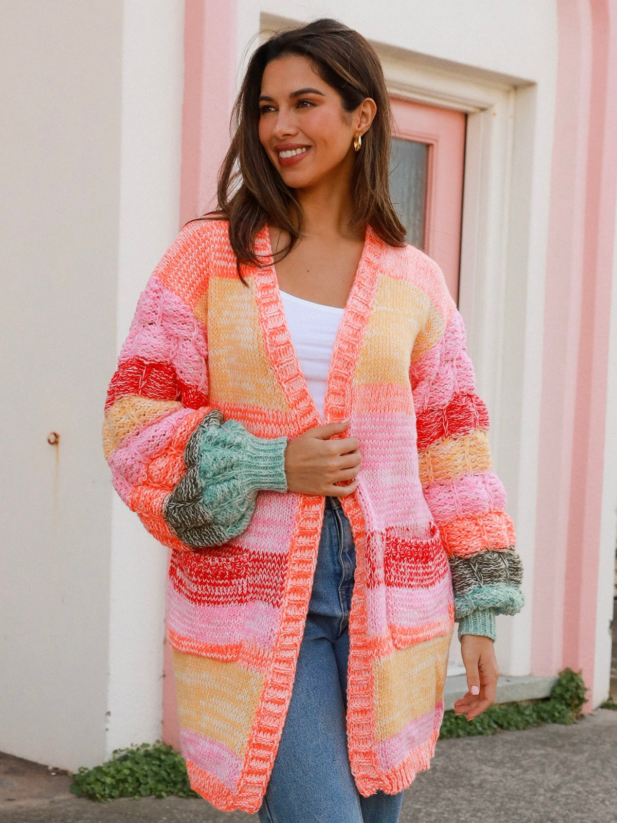 Carla Knit Cardi - Peach