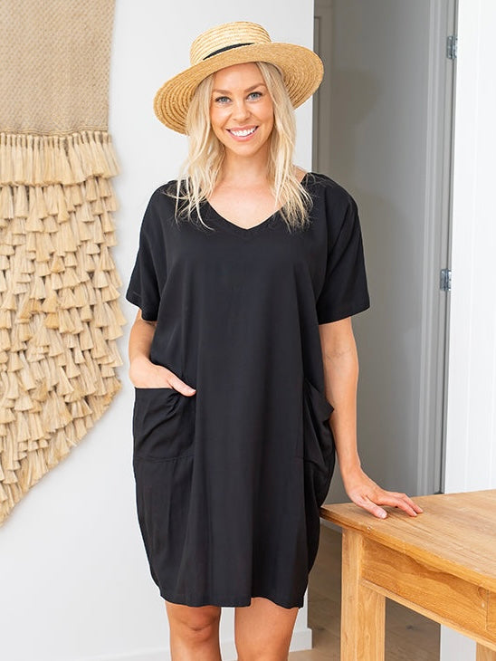 Mini Pocket Dress - Black