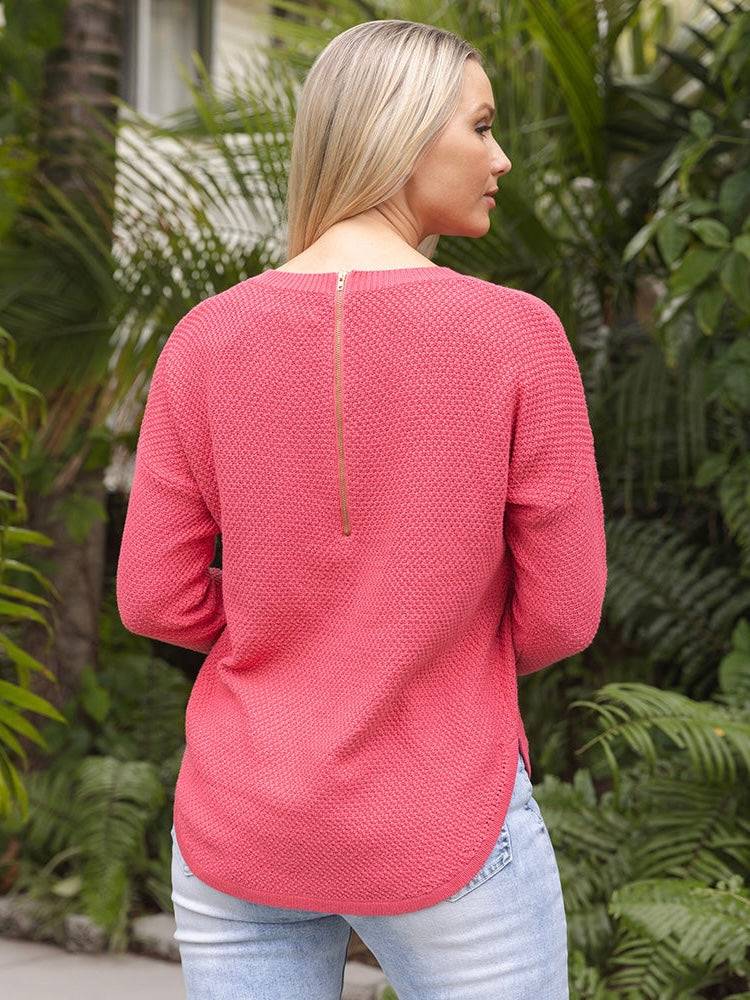 Angie Waffle Knit - Rose