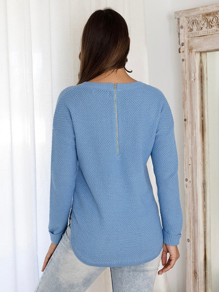 Angie Waffle Knit - Sky Blue
