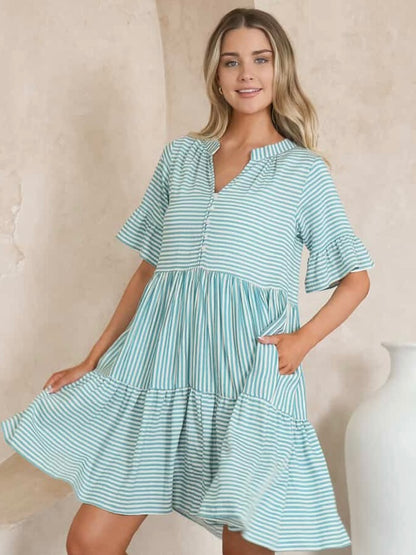 Chantelle Mini Dress - Mint Stripe
