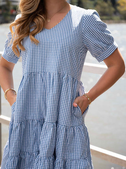 Bailey Mini Dress - Blue Gingham