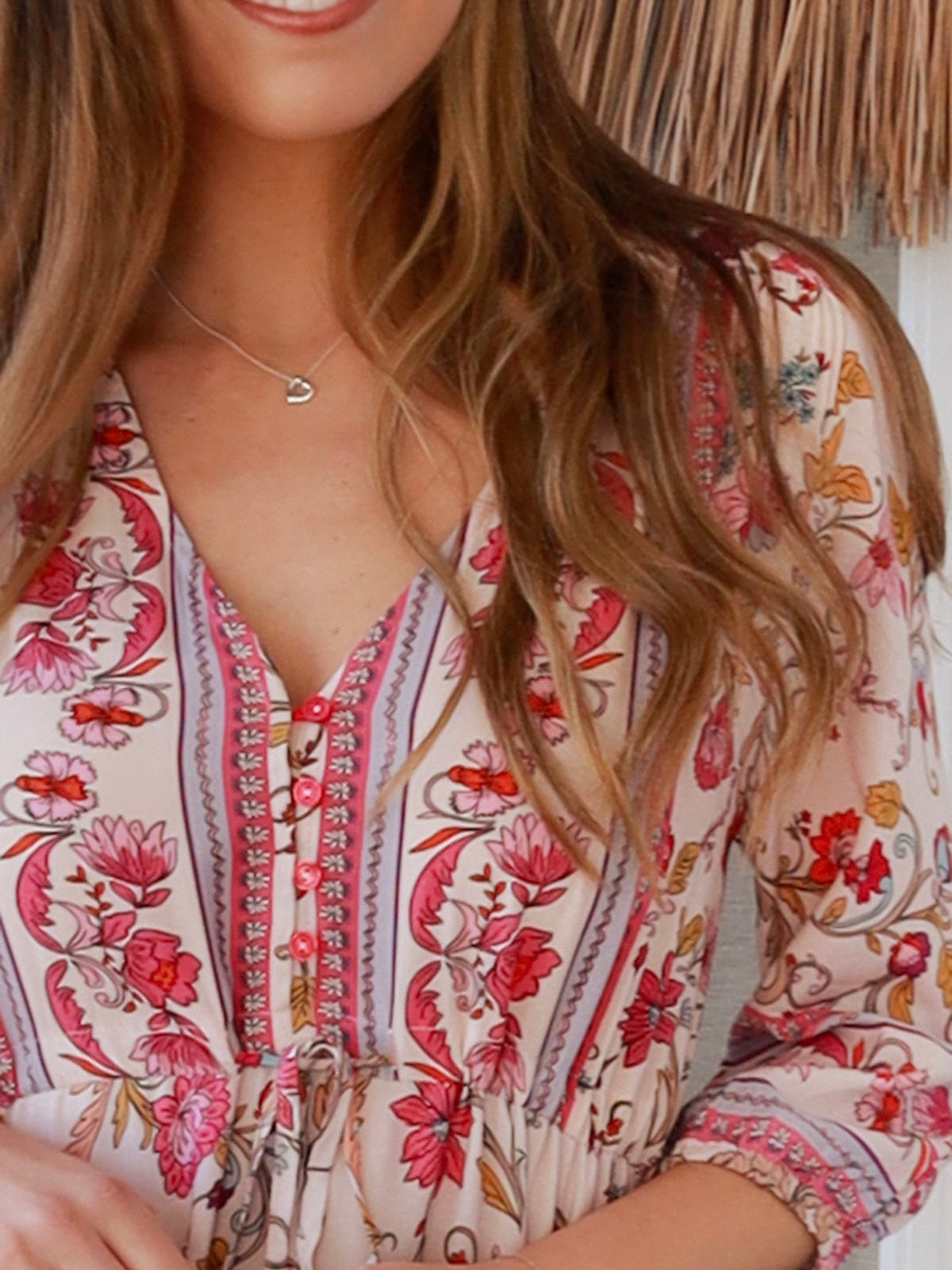 Ellianna Maxi Dress - Beige Floral