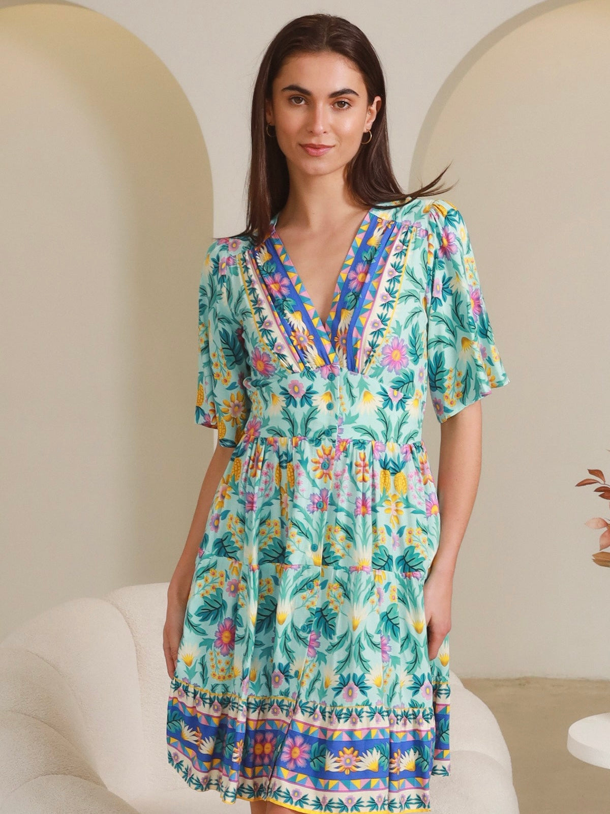 Davina Mini Dress - Aqua