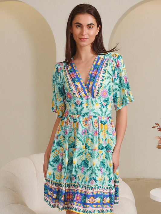 Davina Mini Dress - Aqua