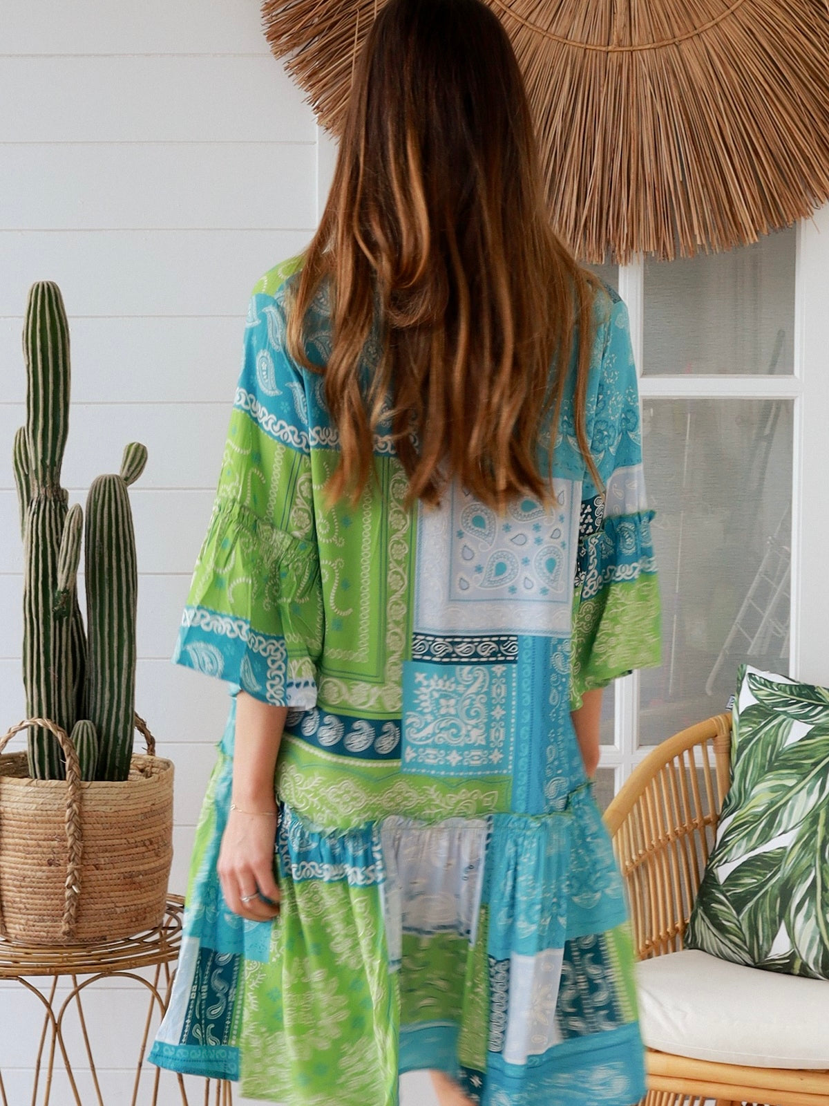 Lavern Mini Dress - Blue/Green