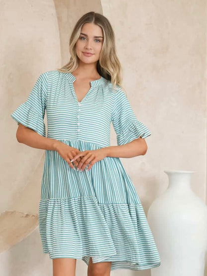 Chantelle Mini Dress - Mint Stripe