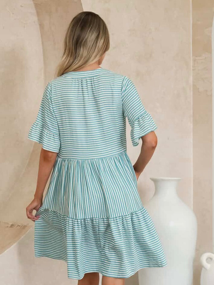 Chantelle Mini Dress - Mint Stripe