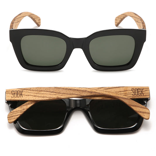 Zahra Midnight| Khaki Polarised Lens | Walnut Arms