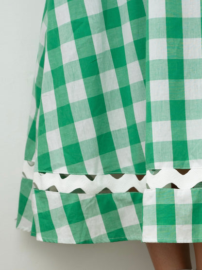 Restocked Jenna Maxi Dress - Green Gingham #2