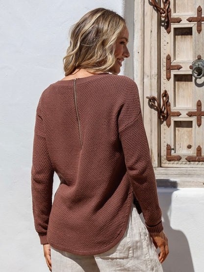 Angie Waffle Knit - Chocolate