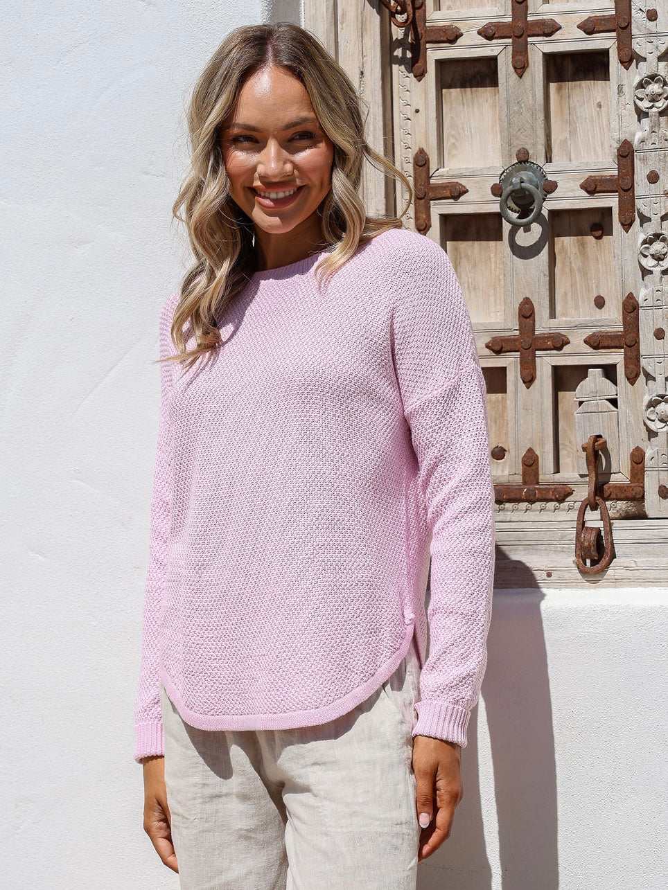 Angie Waffle Knit - Blush