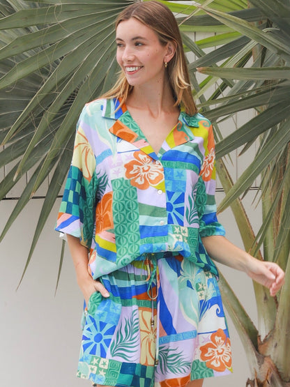 Ingrid Blue Shirt & Short Set