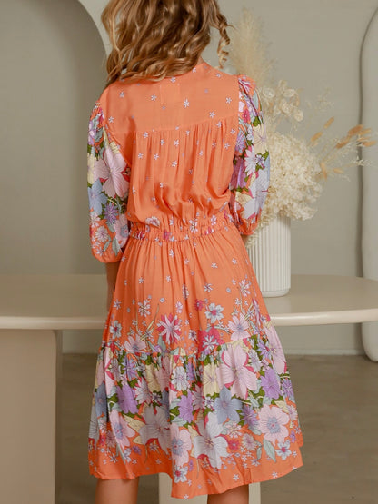 LAST CHANCE - Size 10 Rosalie Mini Dress - Peach Floral