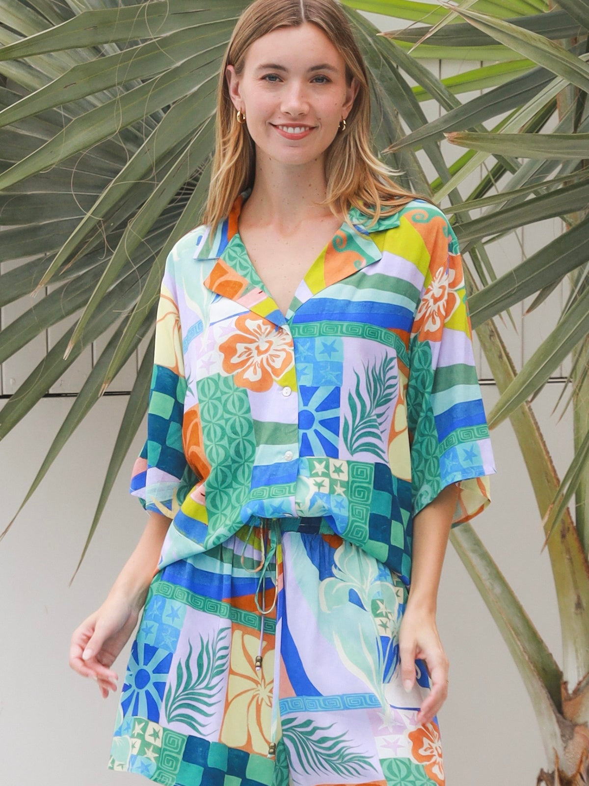 Ingrid Blue Shirt & Short Set