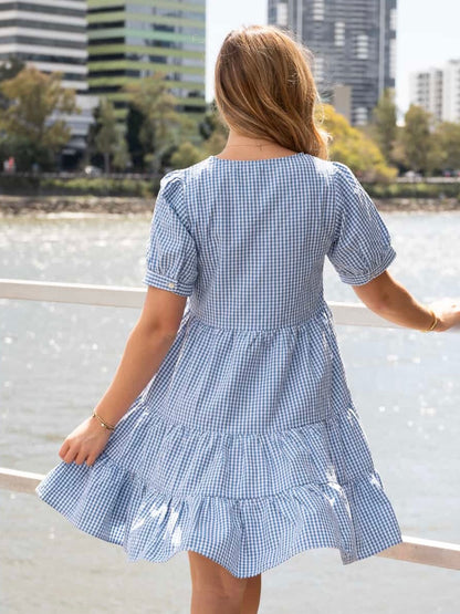 Bailey Mini Dress - Blue Gingham