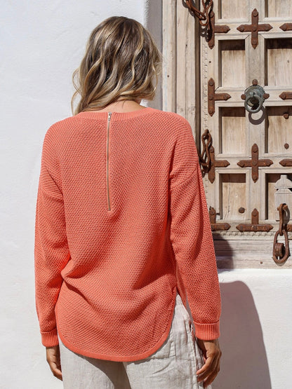 Angie Waffle Knit - Papaya