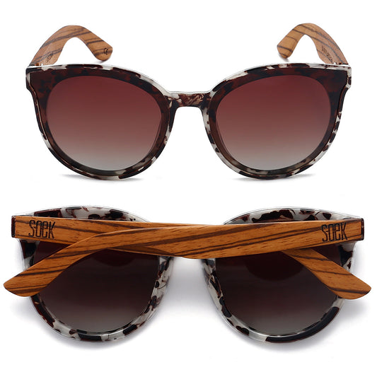 Bella Ivory Tortoise | Black Gradient Lens | Walnut Arms