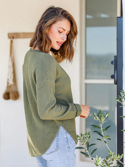 Angie Waffle Knit - Khaki