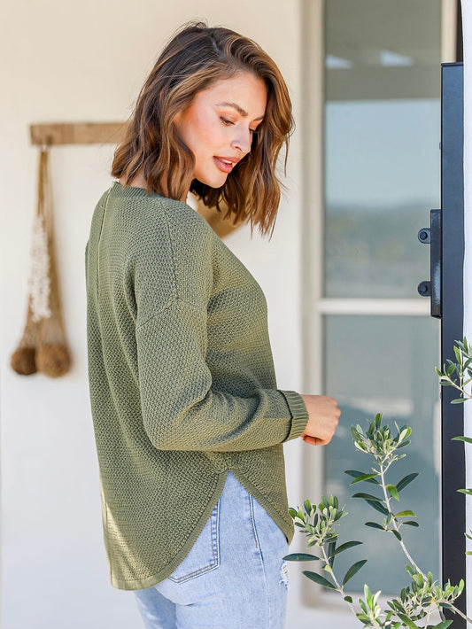 Angie Waffle Knit - Khaki
