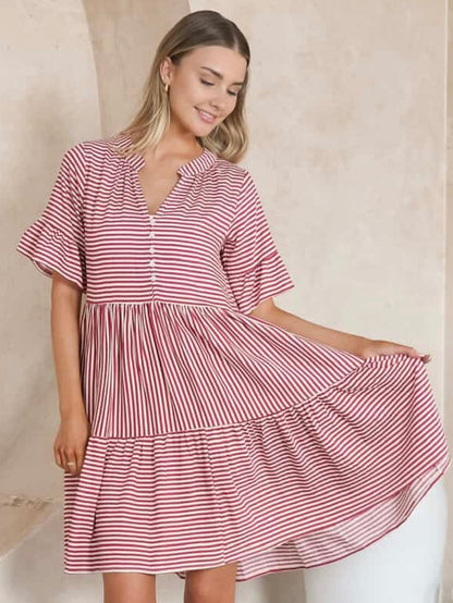 Chantelle Mini Dress - Rose Stripe