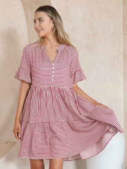 Chantelle Mini Dress - Rose Stripe