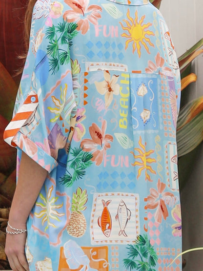 Hattie Blue Shirt & Short Set