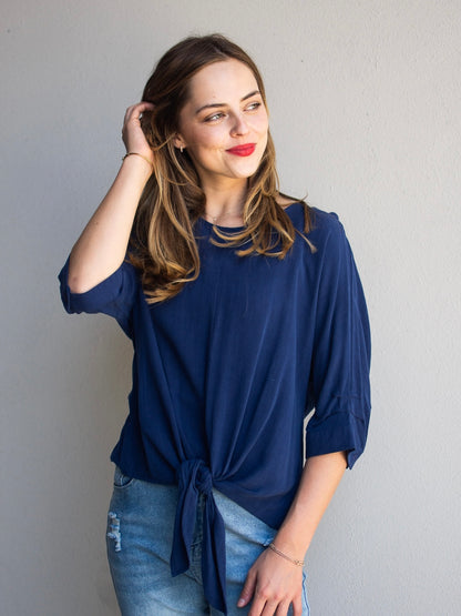 Abby Tie Top - Navy
