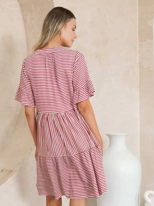 Chantelle Mini Dress - Rose Stripe