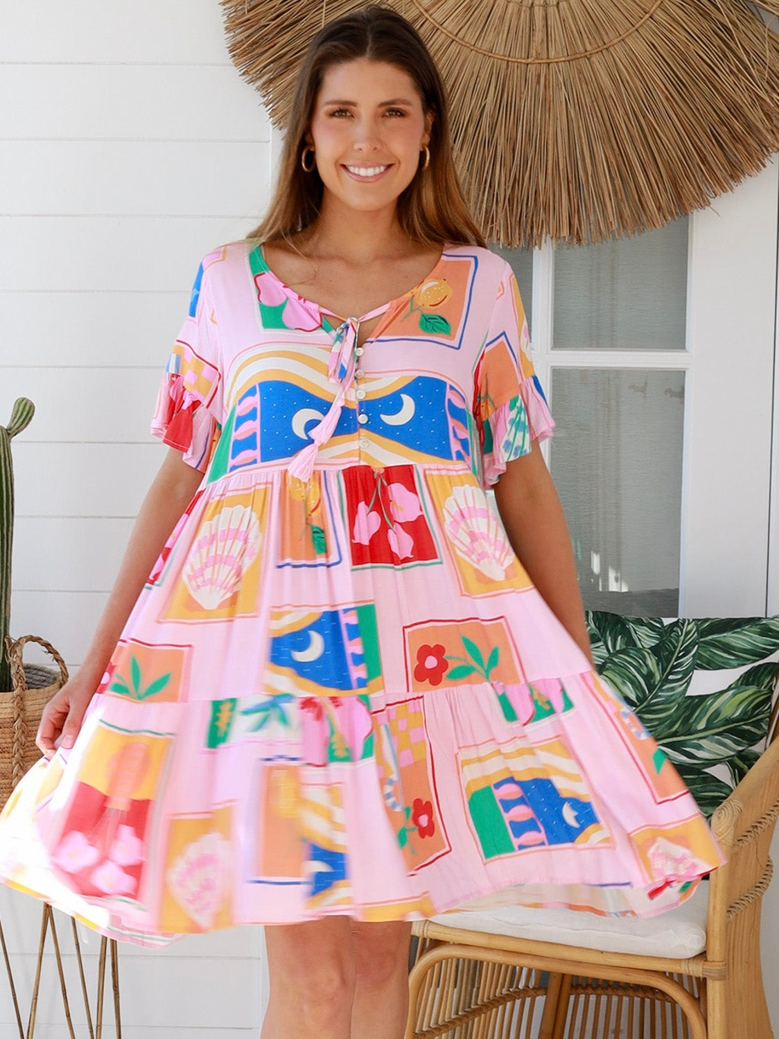 Brianna Mini Dress Beatrice Pink