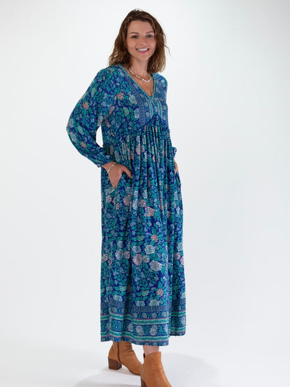 Mila Maxi Dress - Blue Rose