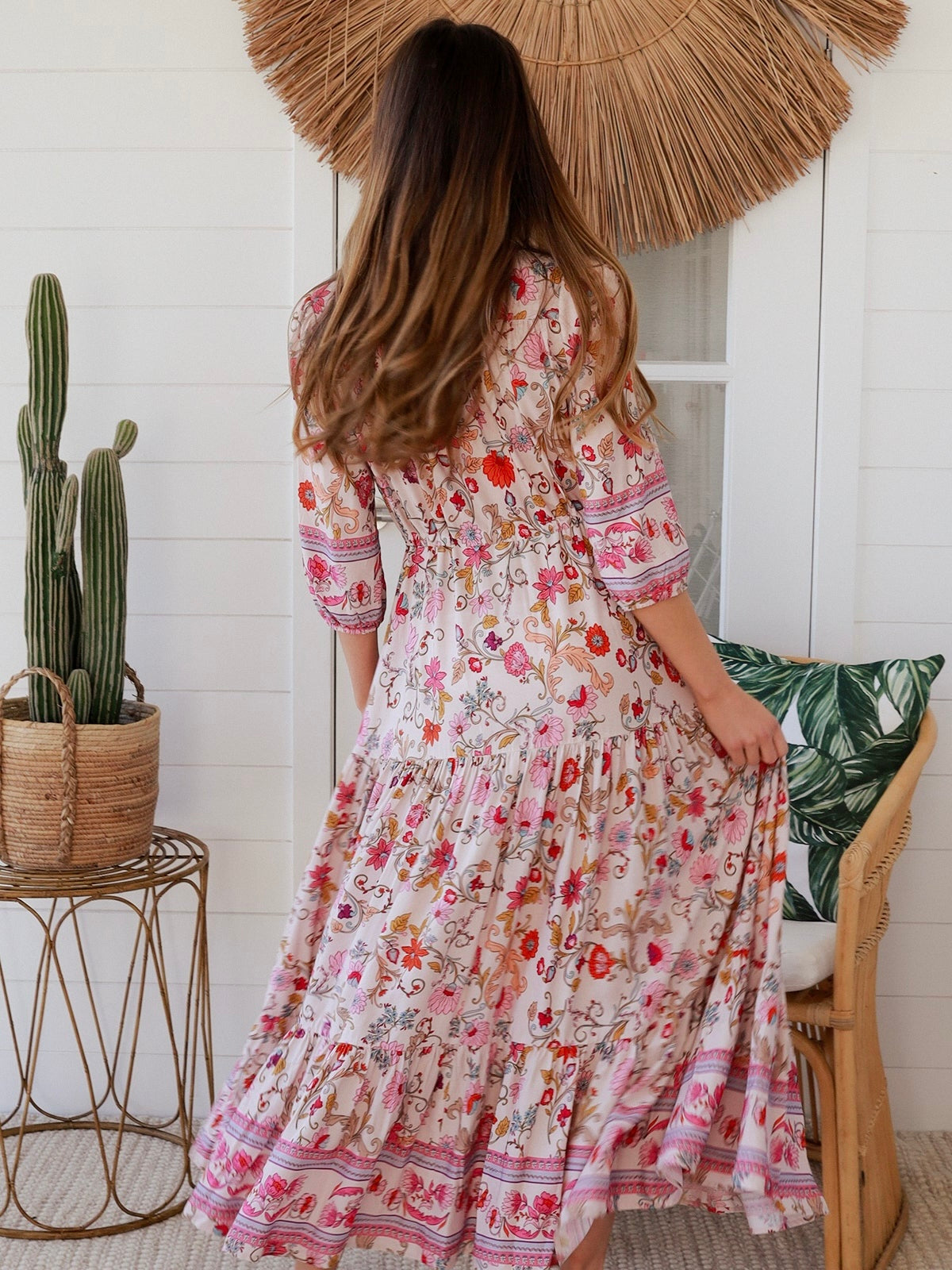 Ellianna Maxi Dress - Beige Floral