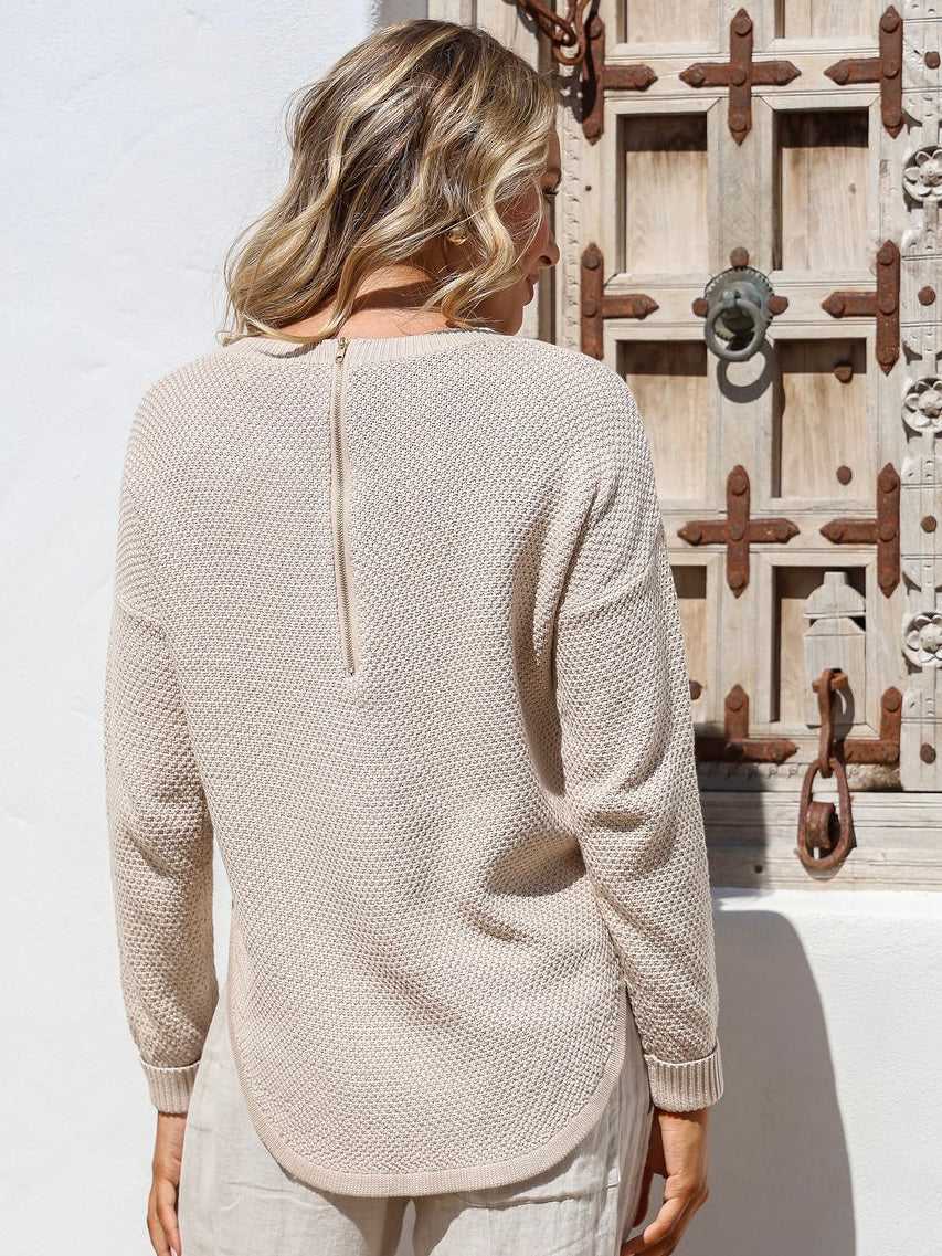 Angie Waffle Knit - Sand