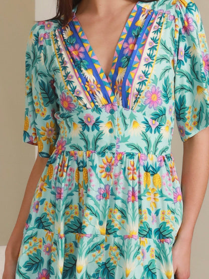 Davina Mini Dress - Aqua