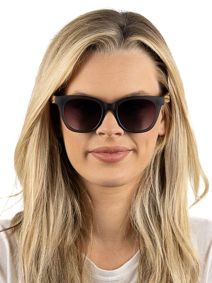 Lila Grace Charcoal Grey | Black Gradient Lens | Walnut Arms