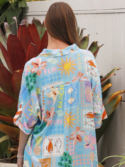 Hattie Blue Shirt & Short Set