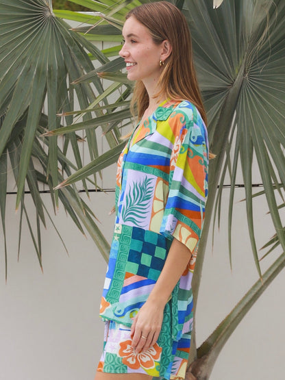 Ingrid Blue Shirt & Short Set