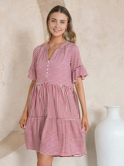 Chantelle Mini Dress - Rose Stripe