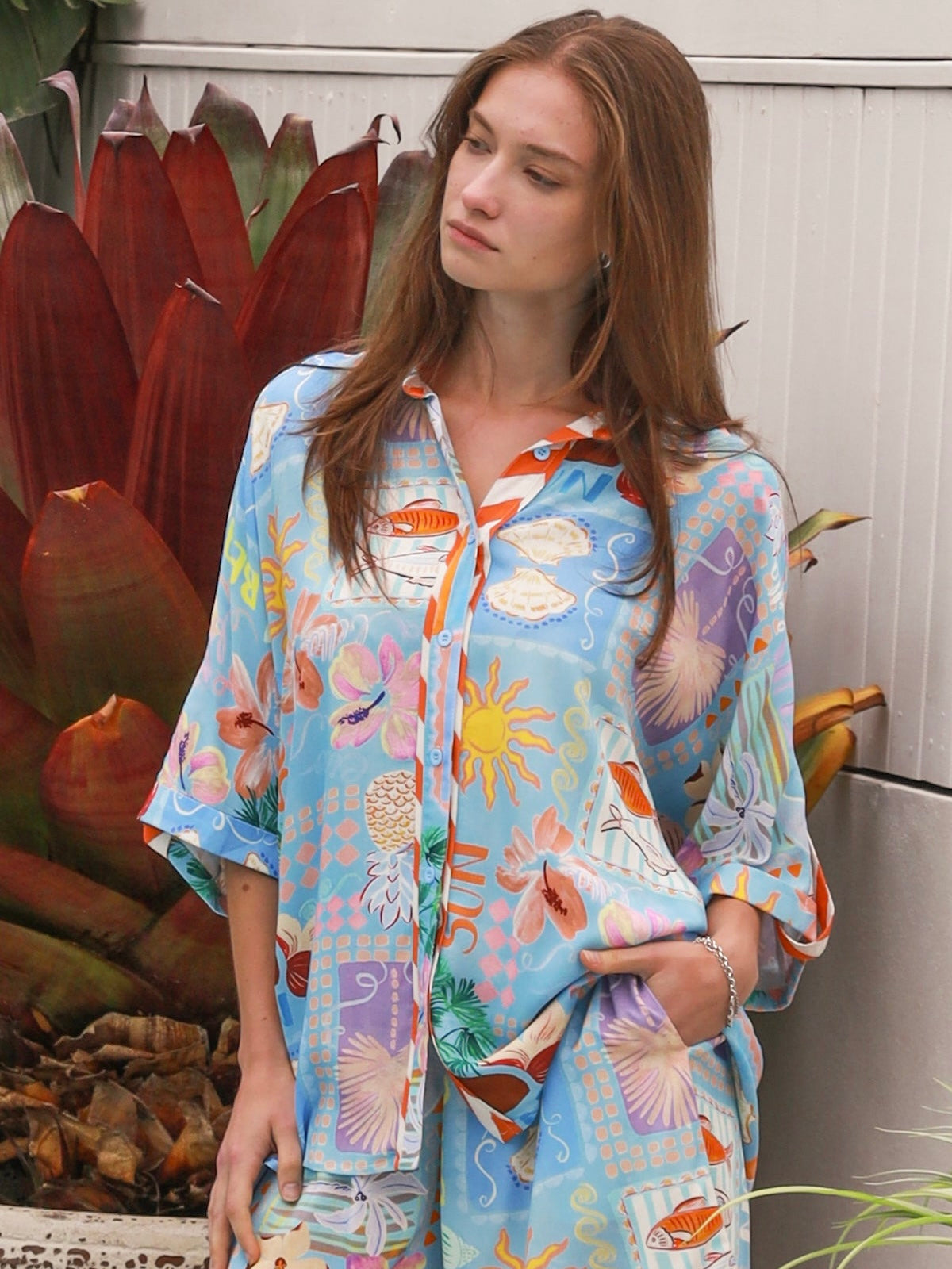 Hattie Blue Shirt & Short Set