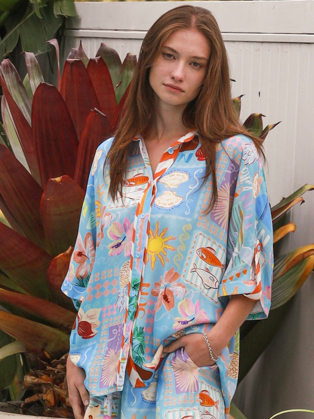 Hattie Blue Shirt & Short Set