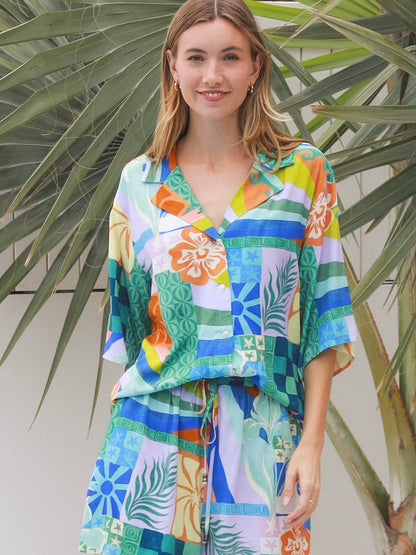 Ingrid Blue Shirt & Short Set