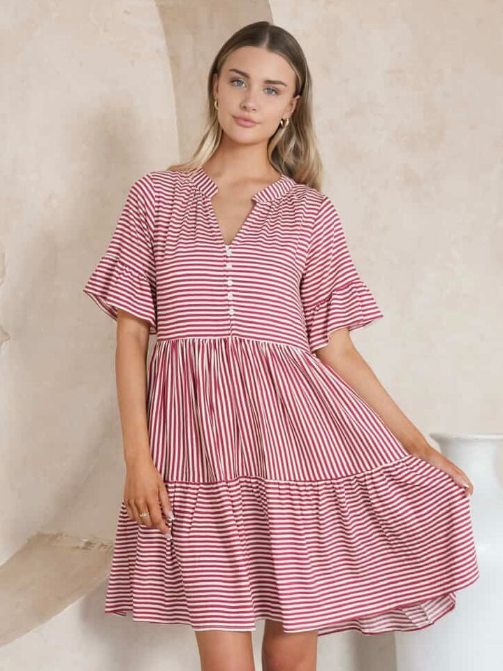 Chantelle Mini Dress - Rose Stripe