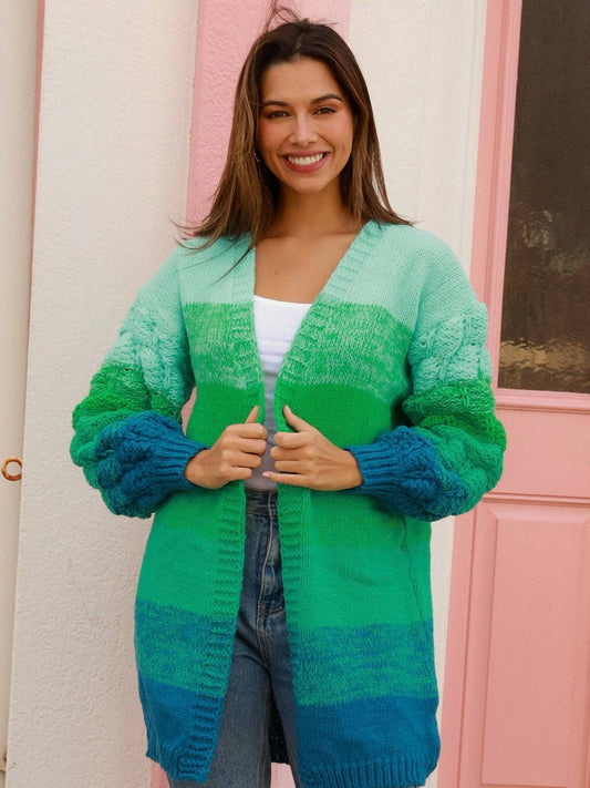 Carla Knit Cardi - Blue/Green