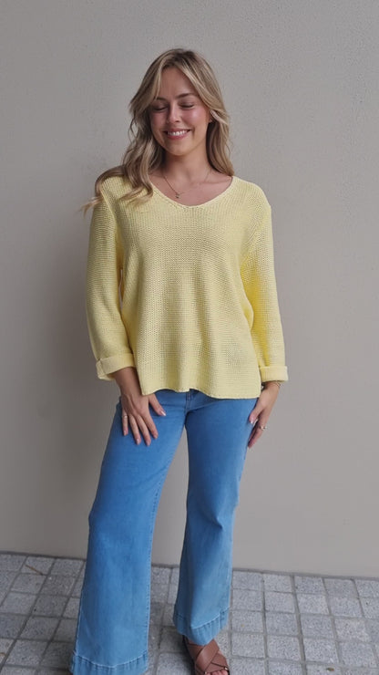 LAST CHANCE  - S/M Kerry Knit - Baby Yellow